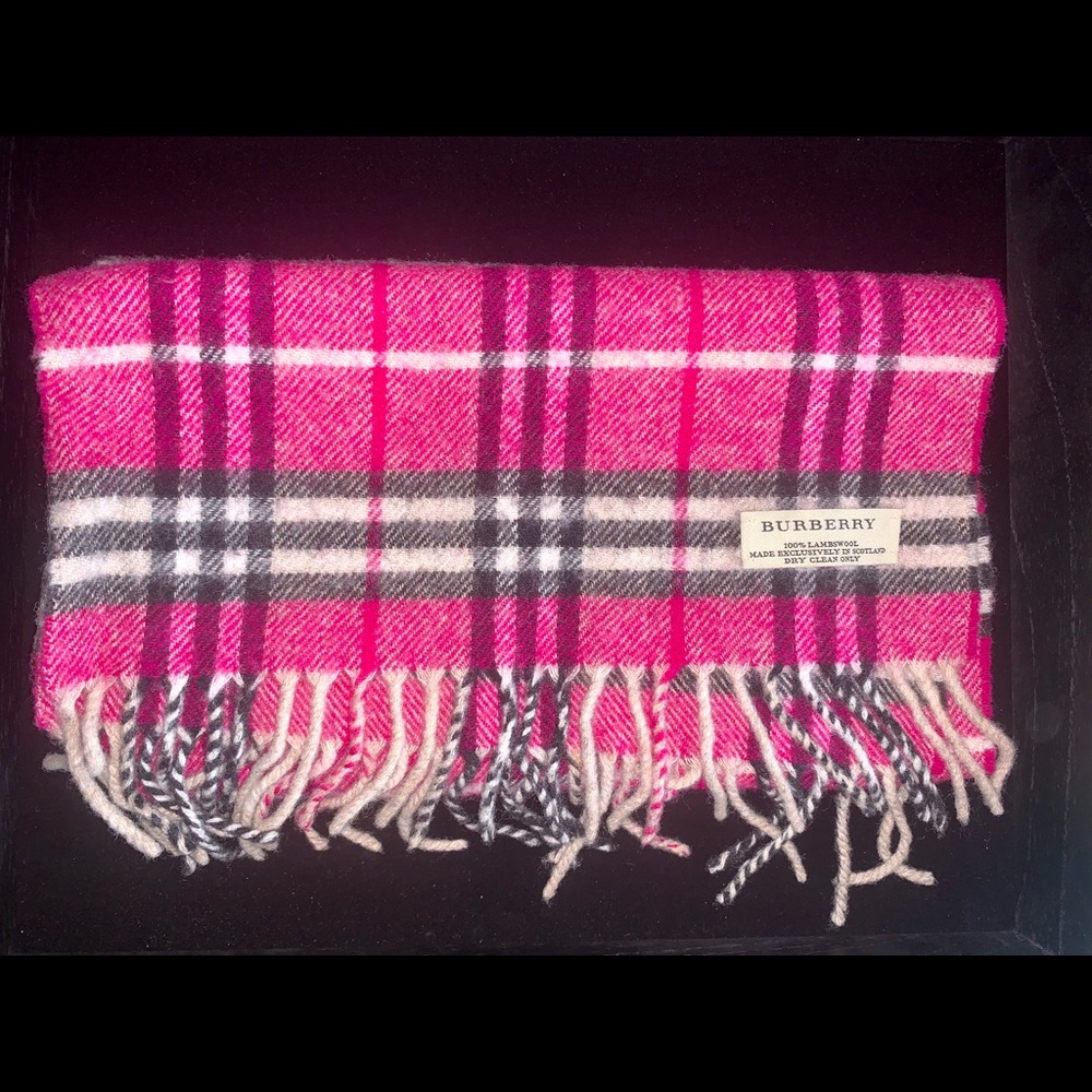 Burberry Fuchsia check lambswool scarf